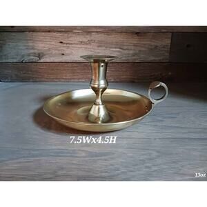 Vintage brass chamber candle holder drip pan